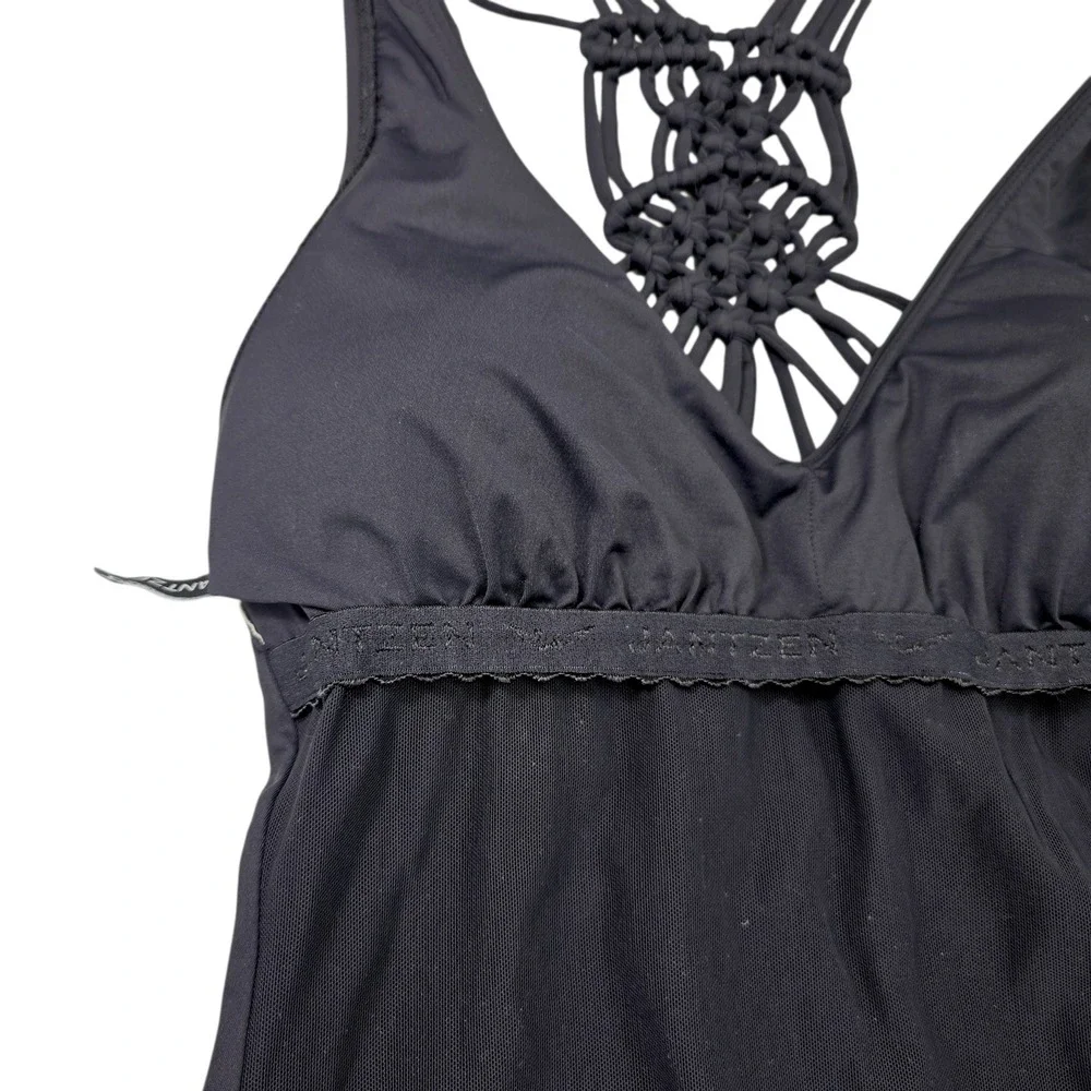 Jantzen Black One-Piece Swimsuit with Macramé Back